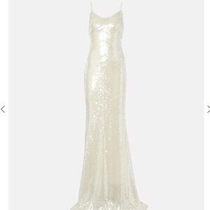 Sequined Open-Back Gown